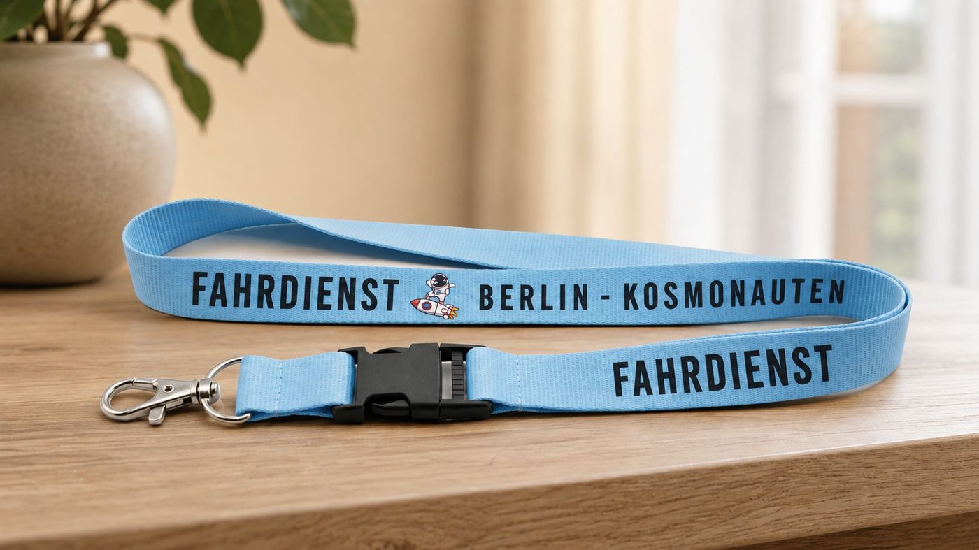 Schlüsselband Blau/Schwarz