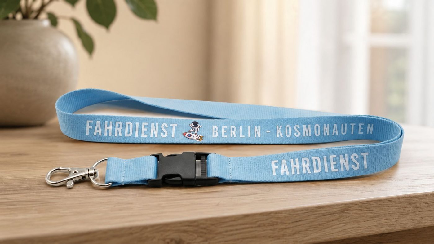 Schlüsselband Blau/Weiß